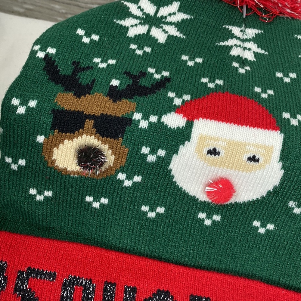 New #Squadgoals Holiday Hat Beanie Santa Elf Reindeer - Picture 5 of 6